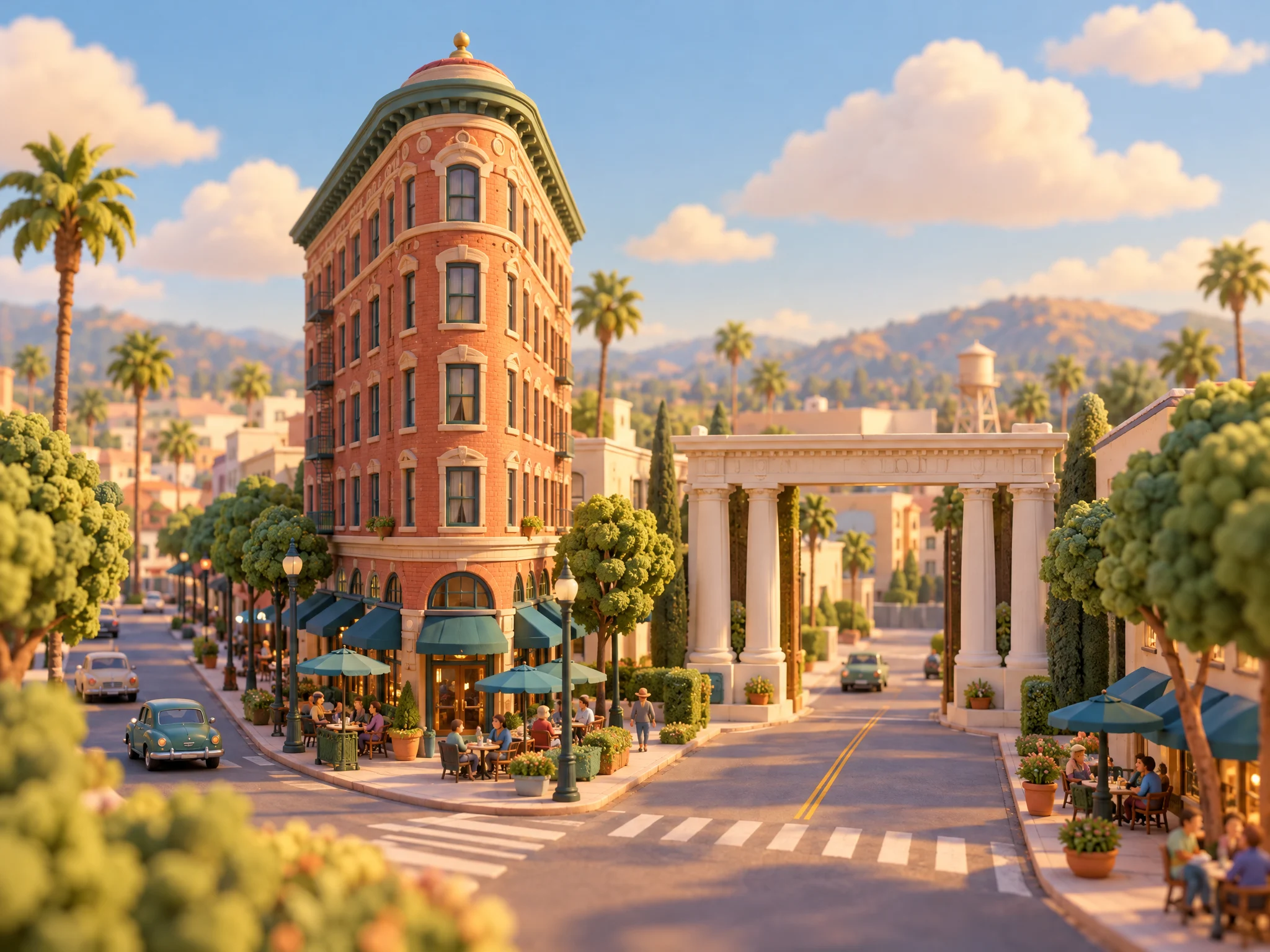 3D illustration of a sunny Culver City street