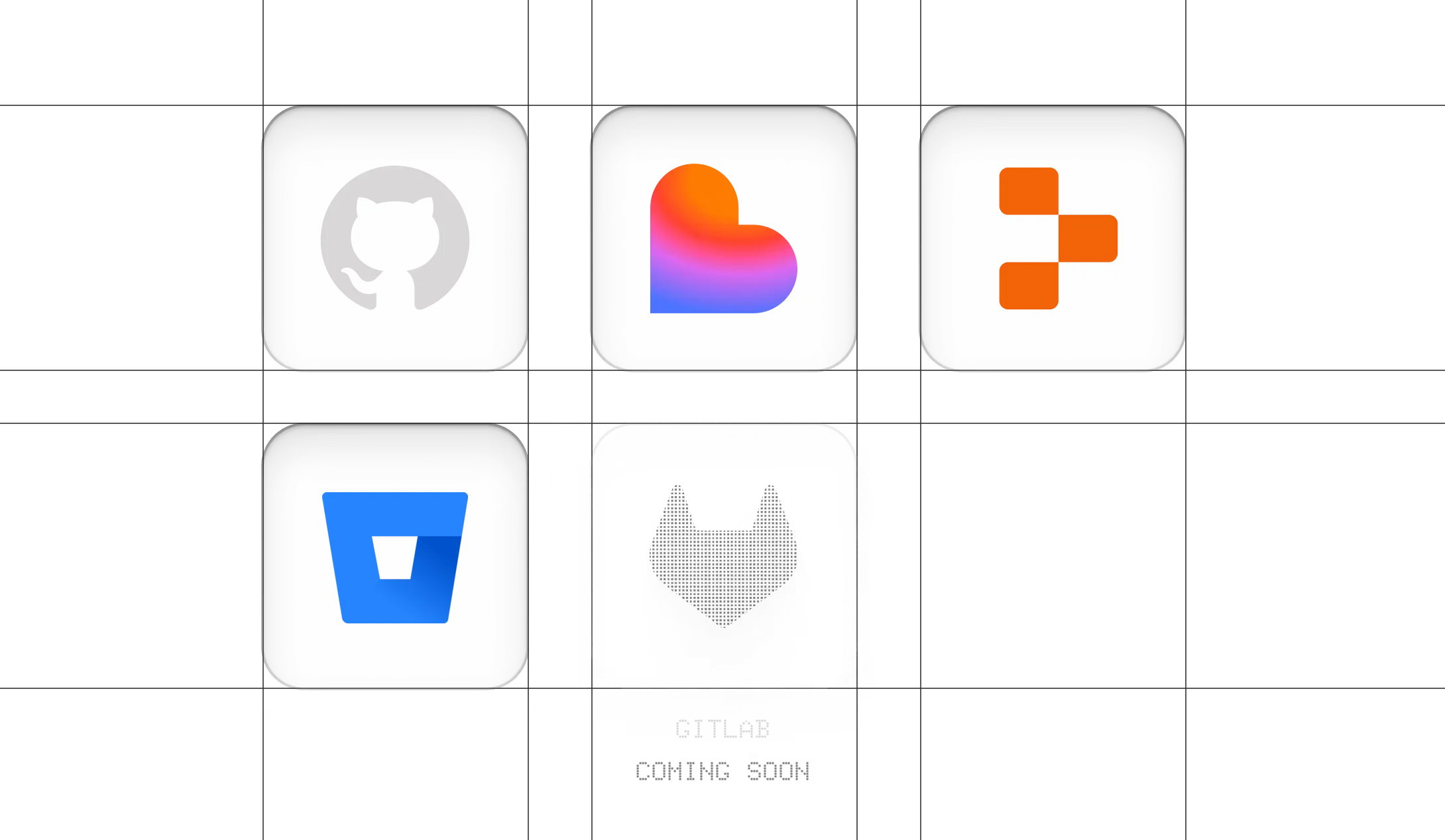 GitHub, Lovable, Replit, and Bitbucket are ready to connect. GitLab is coming soon.