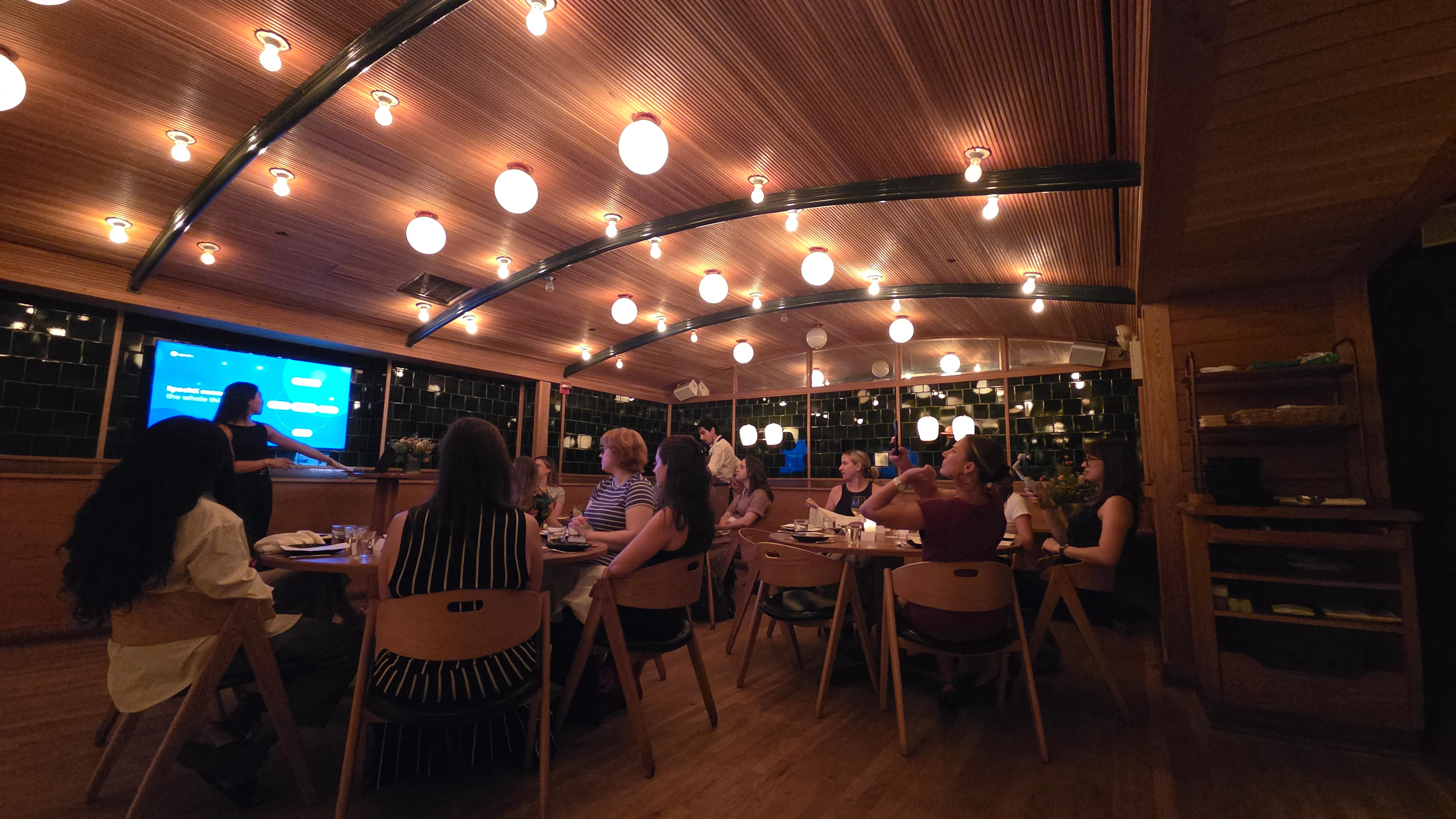 Event and field marketing leaders listening to the discussion at the Event Marketing Salon dinner in New York
