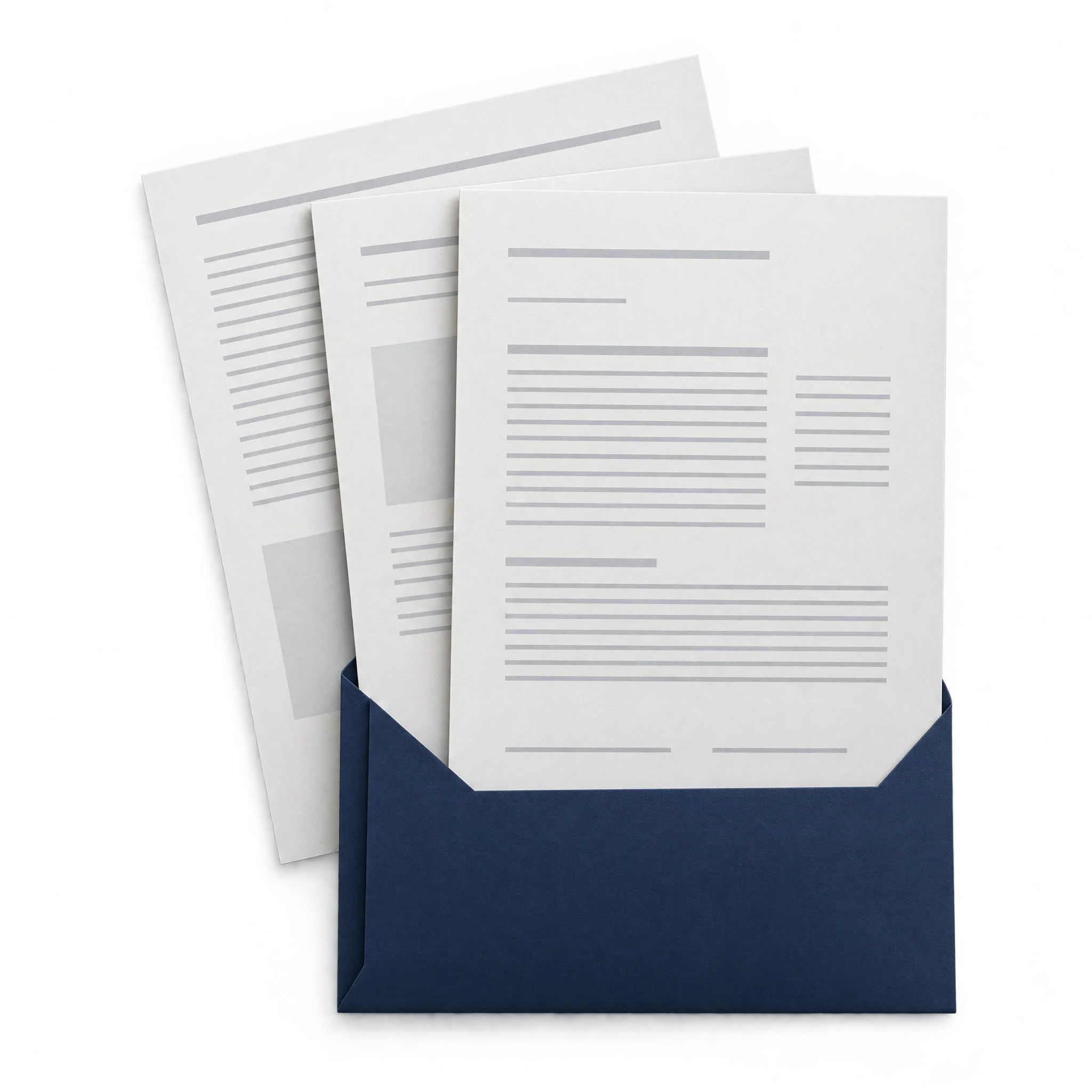 Illustration of documents assembled into one transmission packet.