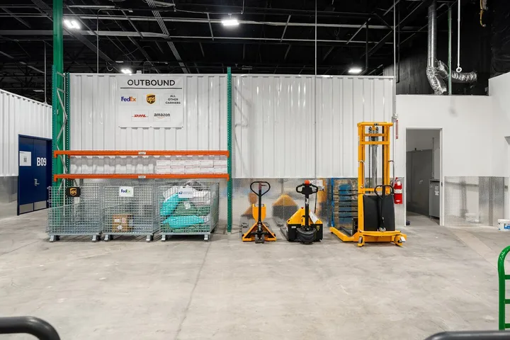 Real shipping and material-handling area inside a WareSpace facility