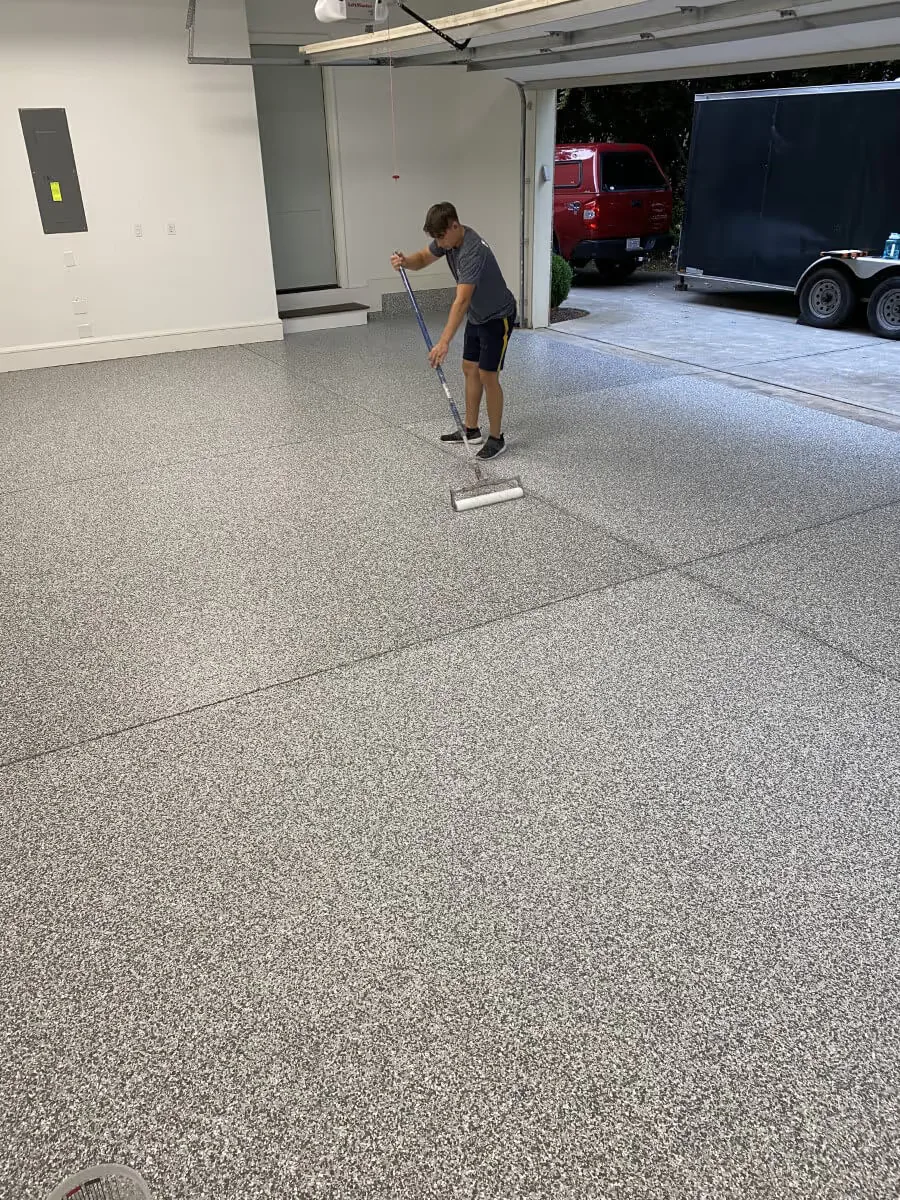 Floor coating installed by Titan Garage Floors