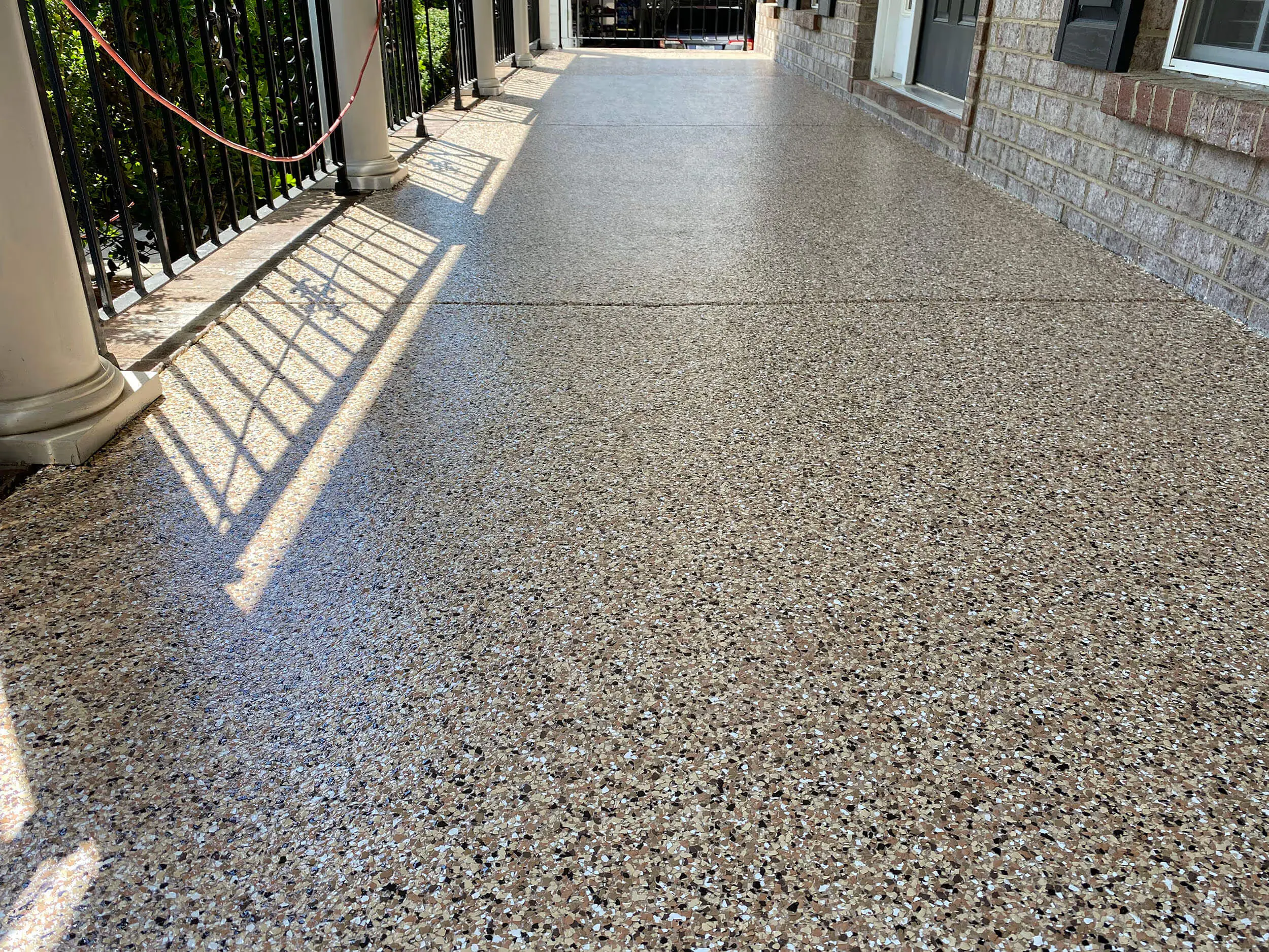 Epoxy flake flooring by Titan Garage Floors