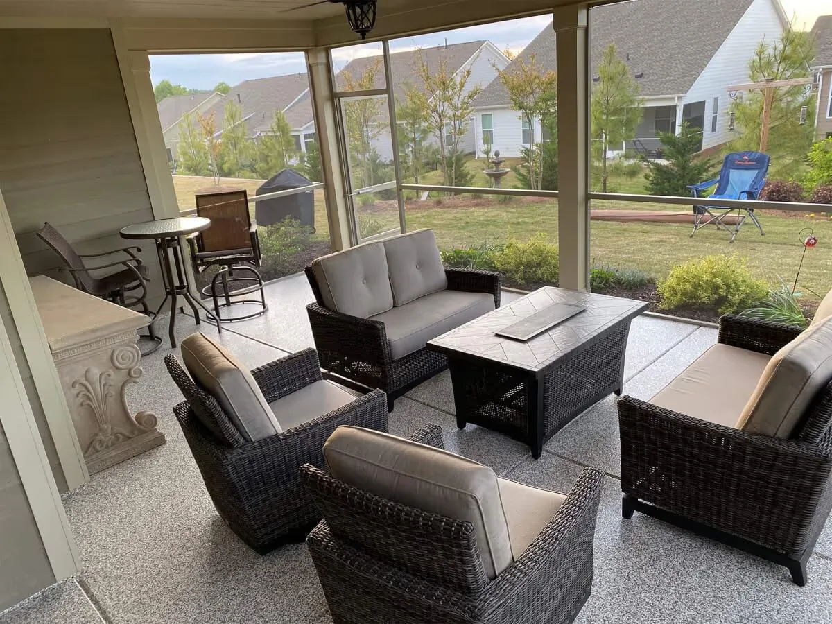 Flake patio floor coating in Charlotte, NC