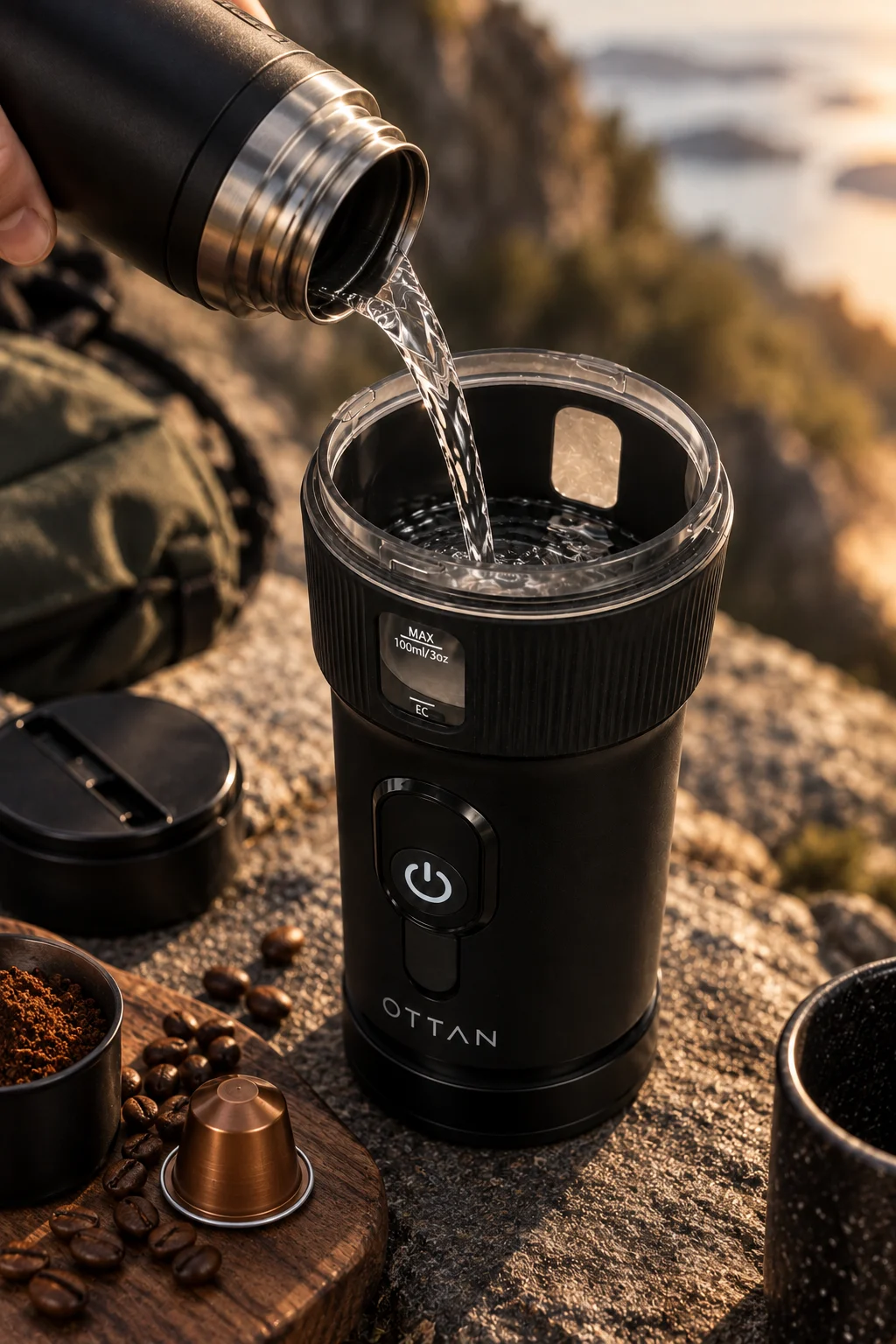 Water being poured into OTTAN Nord outdoors