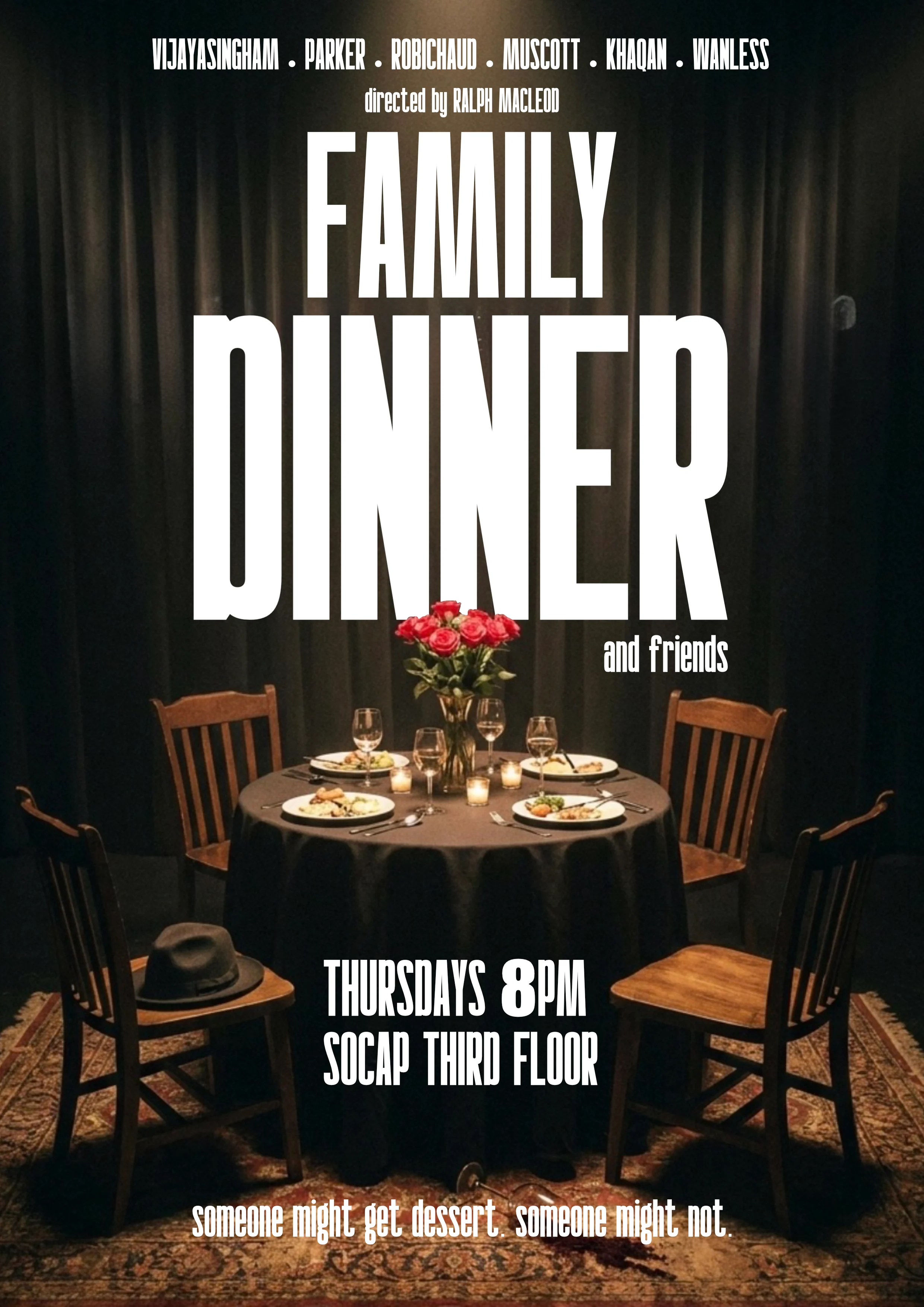 Family Dinner and friends, an improvised comedy show Thursdays at 8PM at SoCap Theatre