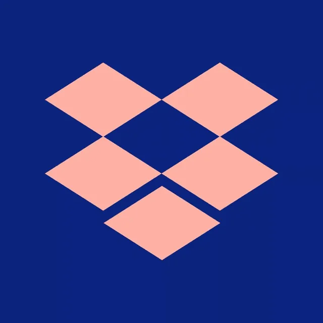 A stylized digital product icon featuring five peach-colored diamonds arranged to form an open box shape against a deep.