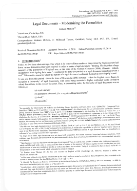 A clear, crisp white page of a legal journal article titled "Legal Documents – Modernising the Formalities," representing.