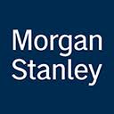 The Morgan Stanley logo features bold white text on a dark blue background, representing a trusted financial digital product.