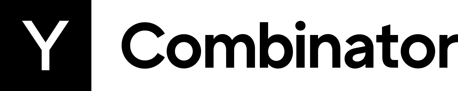 The Y Combinator logo features a bold white "Y" on a black square, paired with "Combinator" in black text on a white.