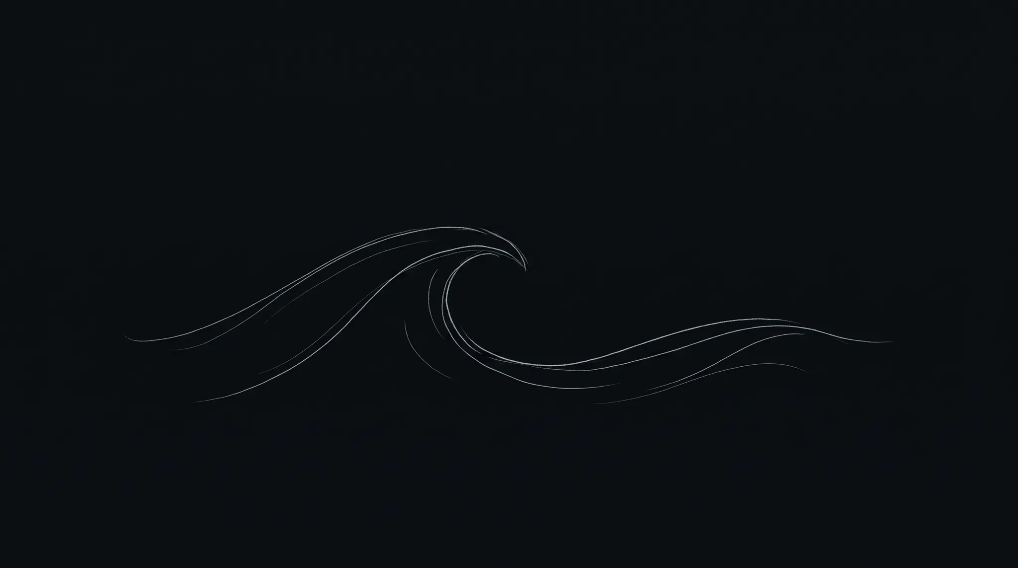 A fine-line sketch of a wave