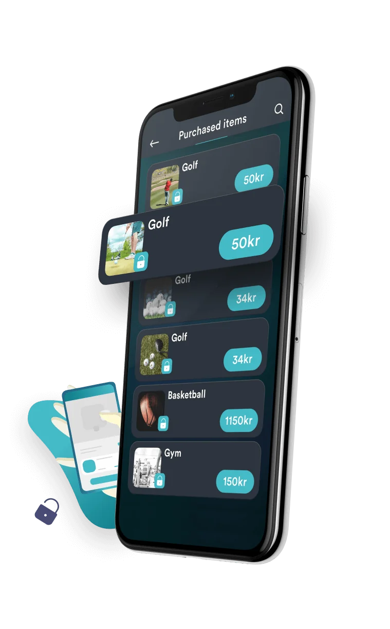 EasyPay mobile app interface showing purchasable items and prices