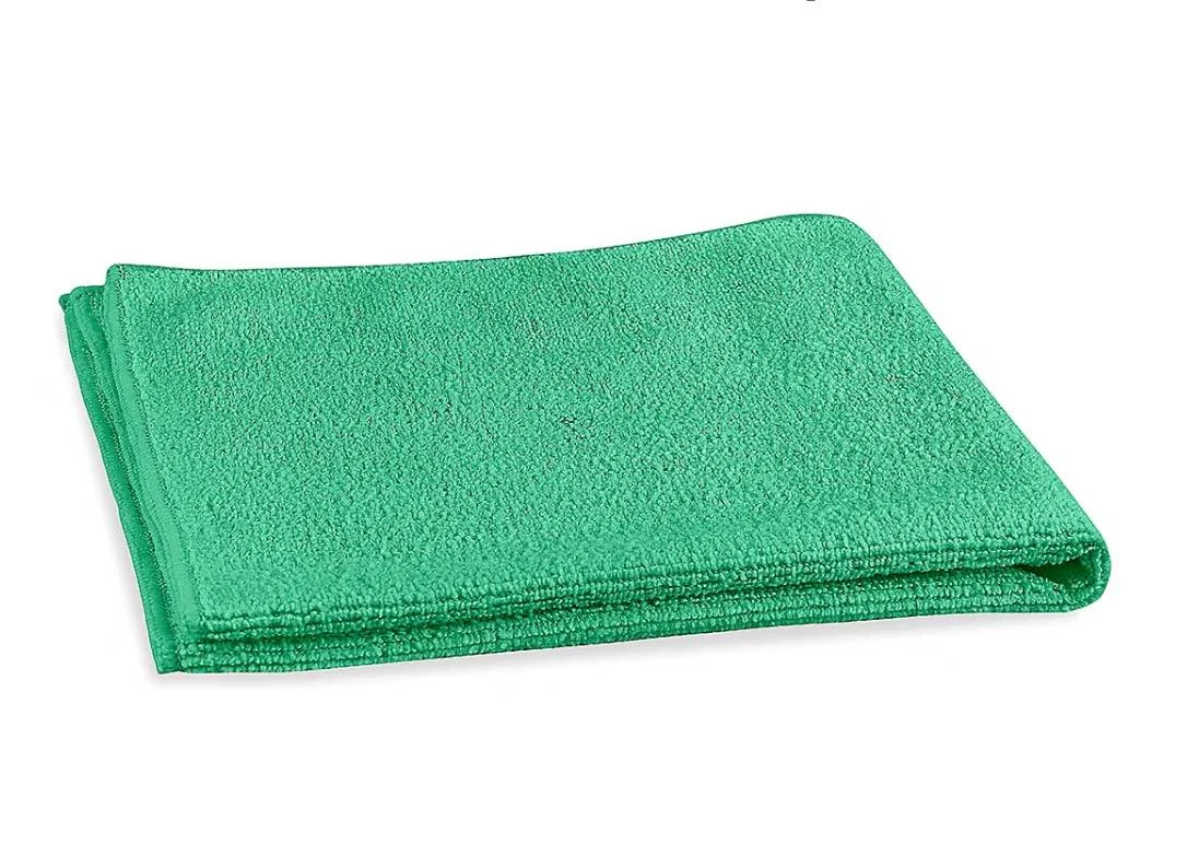 Green microfiber towel