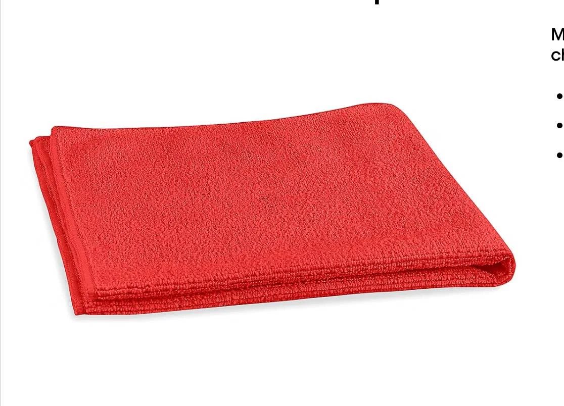 Red microfiber towel