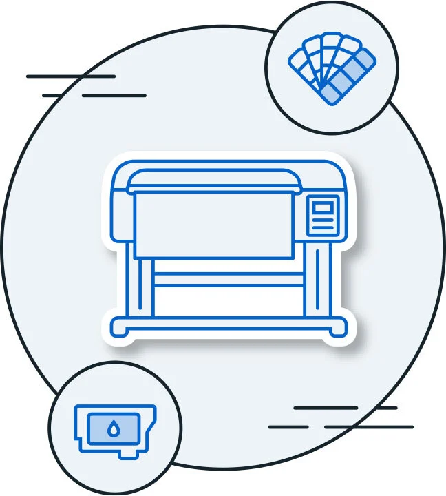 Illustration of printing and press-cleaning operations