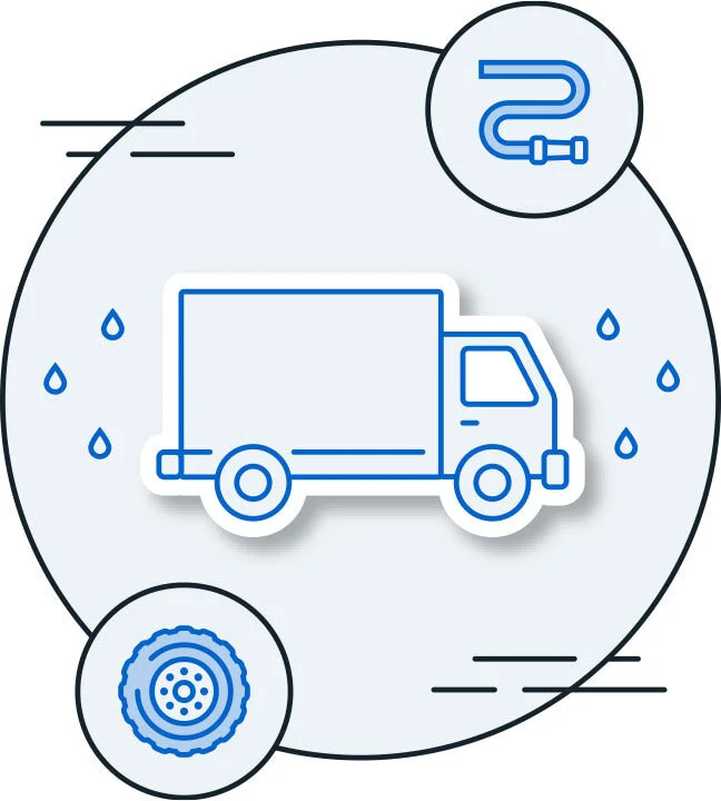 Illustration of vehicle cleaning processes