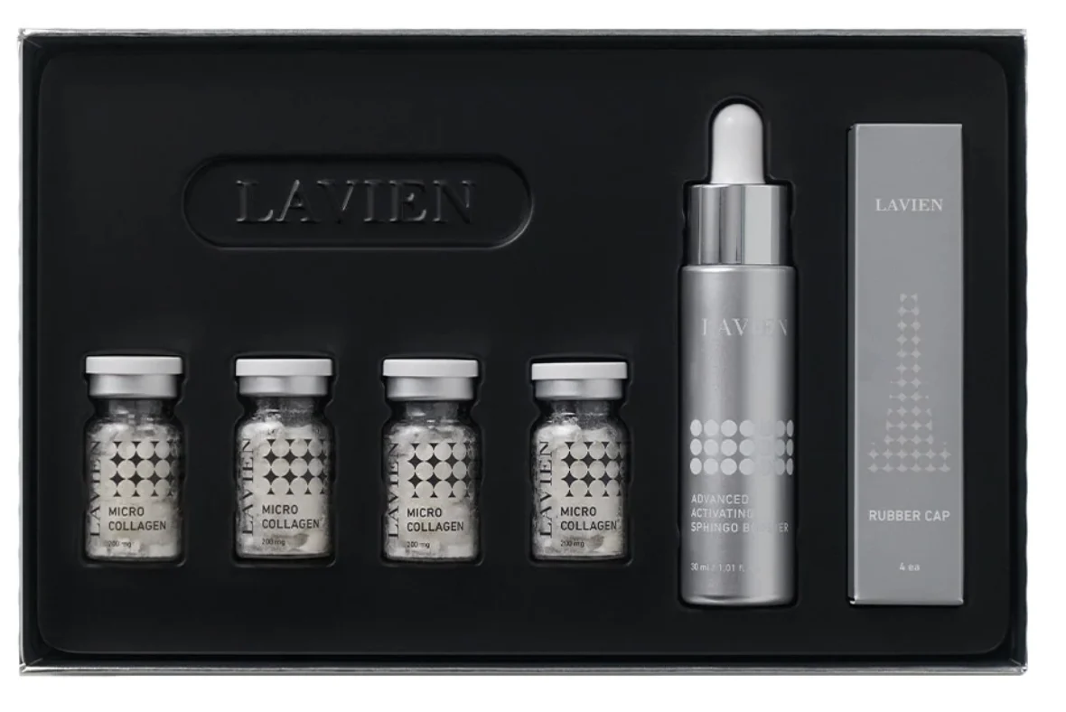 LAVIEN Collagen Ampoule Program Pink with four Micro Collagen vials and activating booster