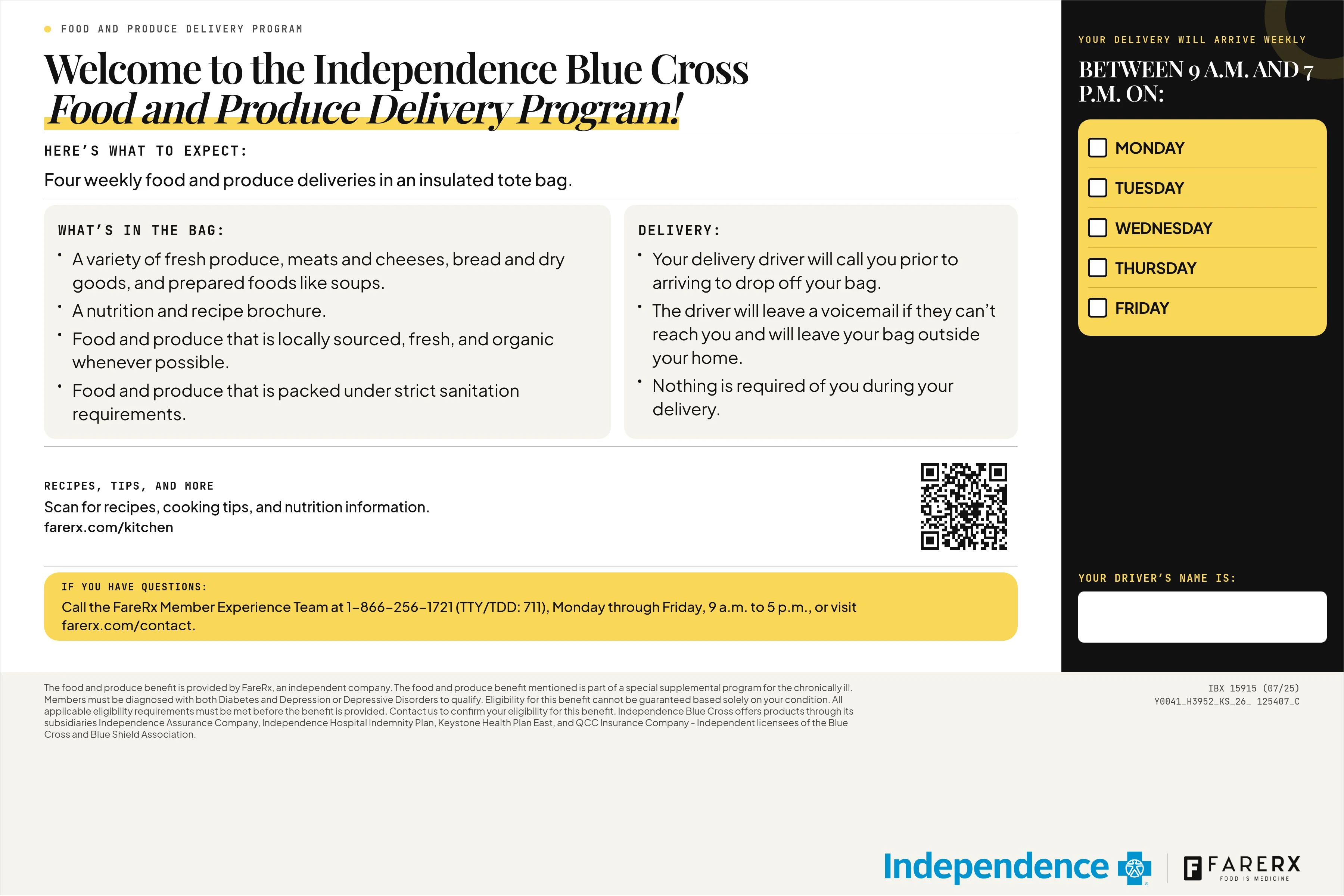 FareRx and Independence Blue Cross food and produce delivery magnet