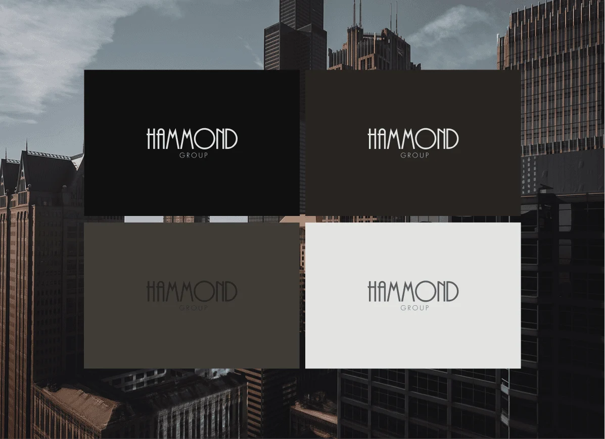 Hammond Group logo suite over a city skyline.