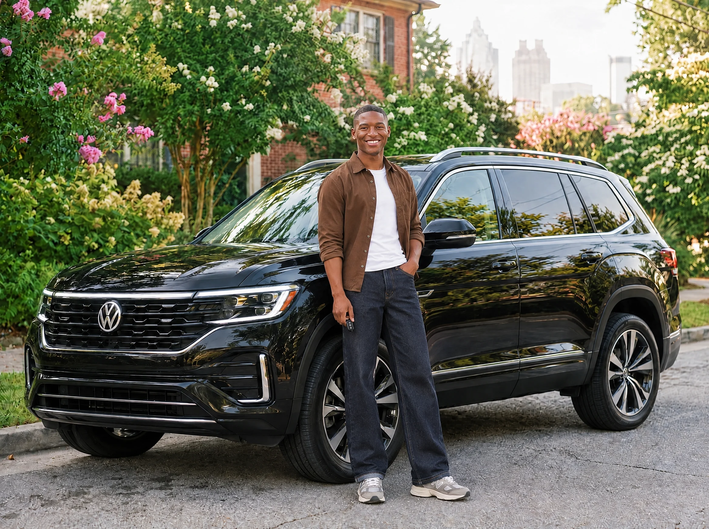 8Fleet driver beside a black Volkswagen Atlas in Atlanta