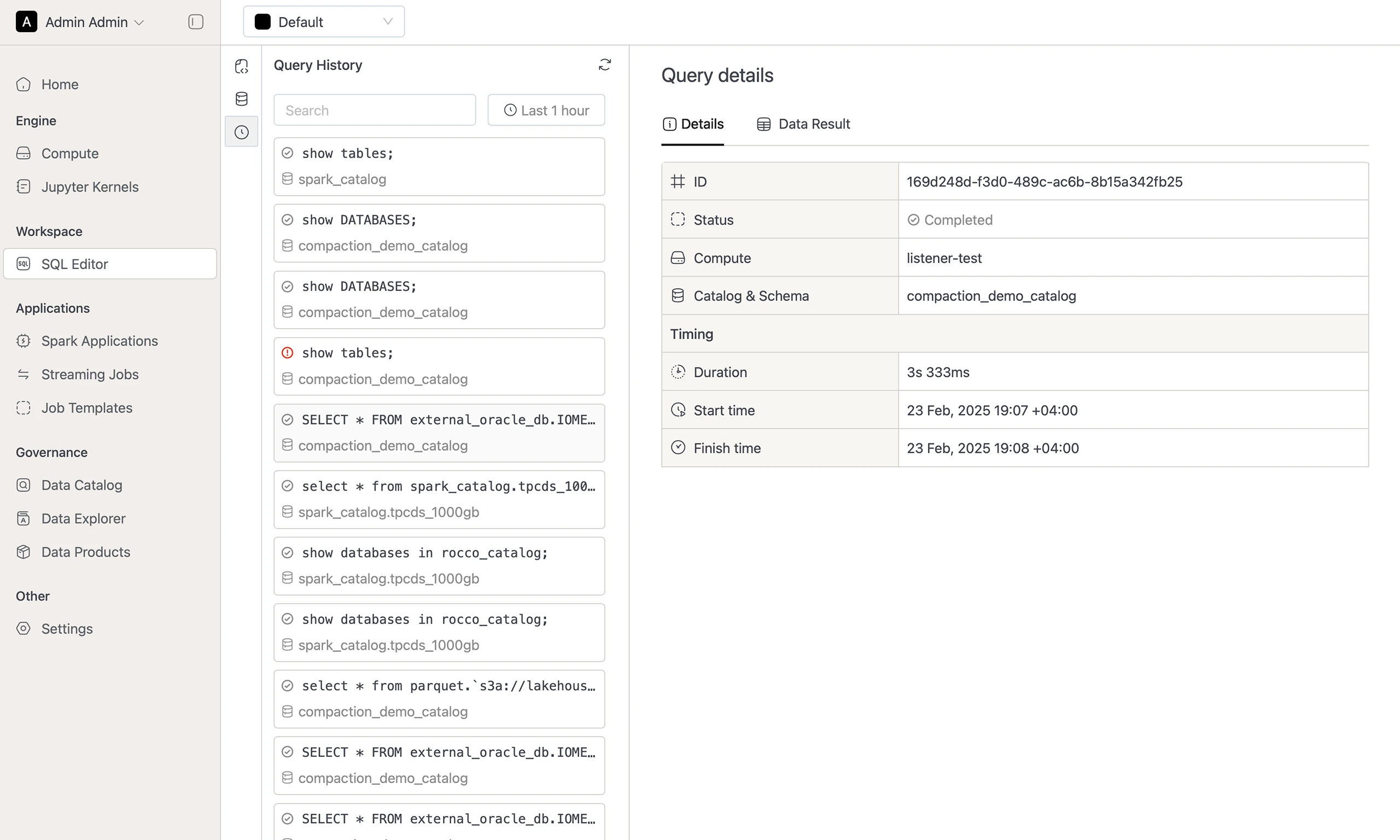 Query history