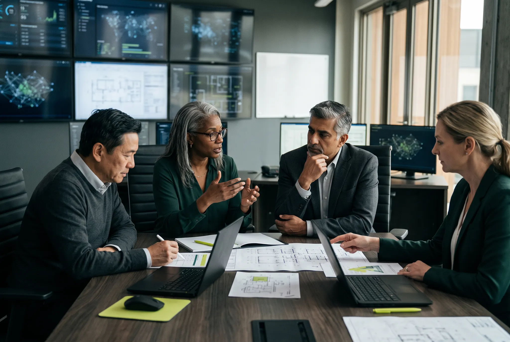 Senior technology leaders and solution architects collaborating