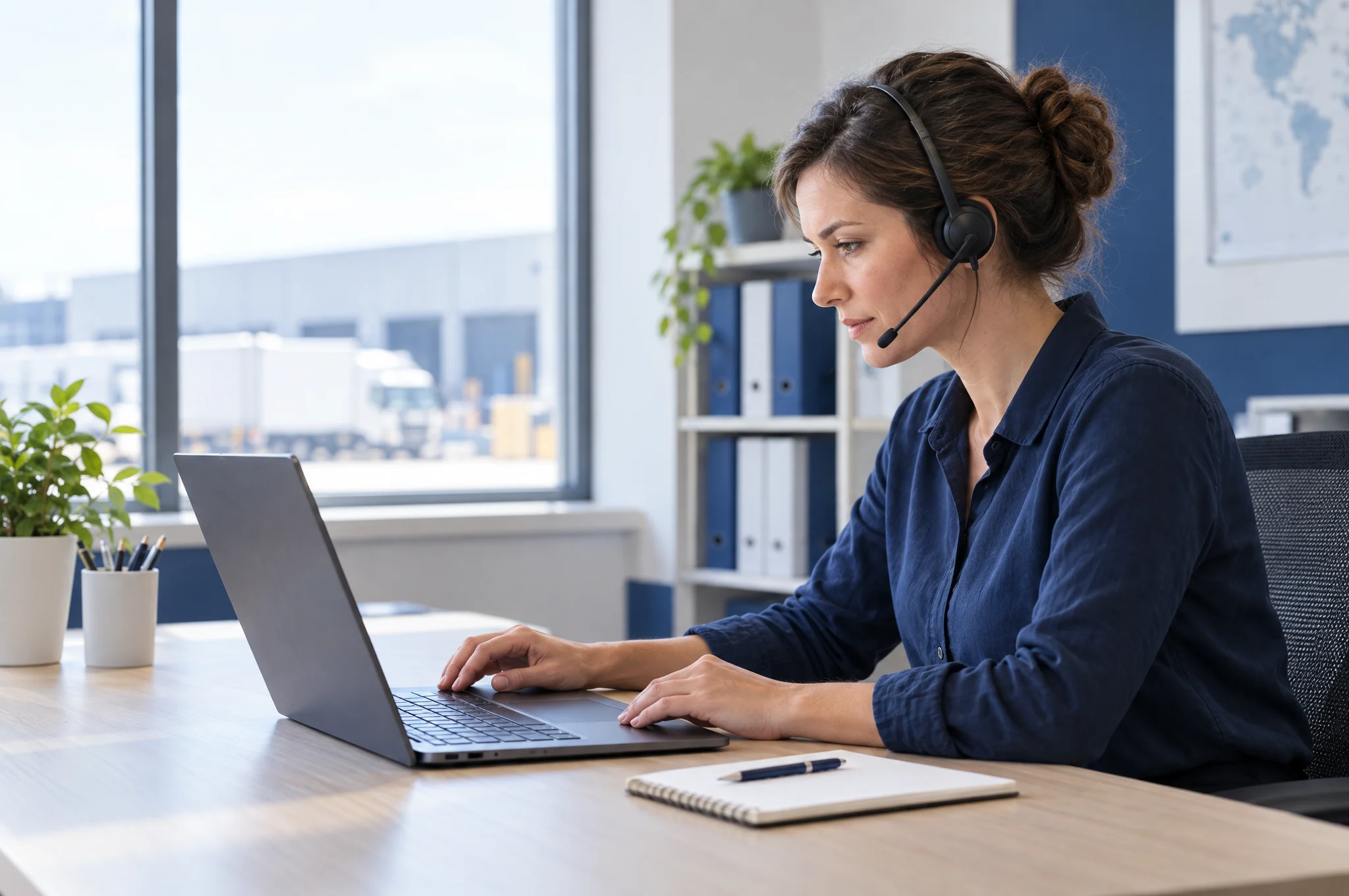 Telesales und Auftragsbearbeitung. Illustrative Arbeitssituationen. KI-generierte Bilder, keine Kundenfotos.