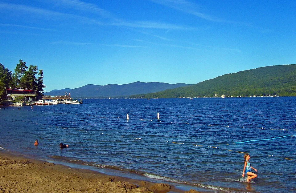 Lake George shoreline from the village beach