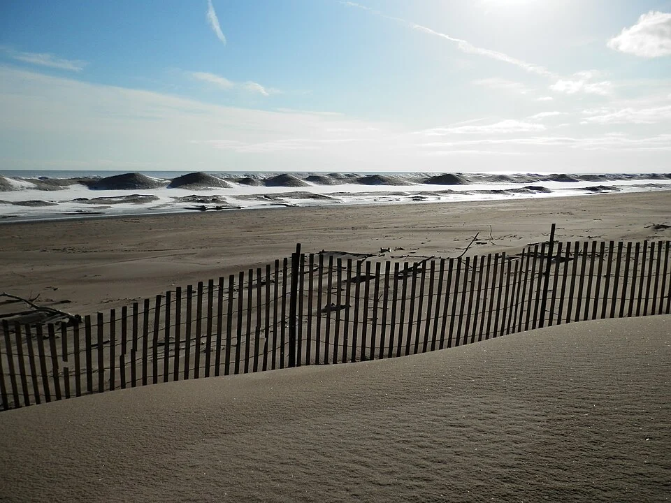 Sand and waves on a Lake Erie shoreline