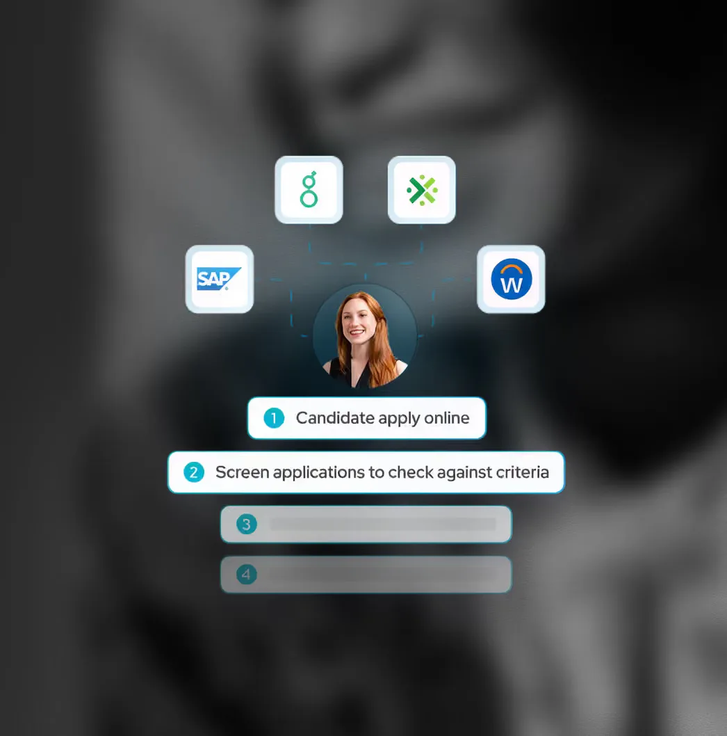 User interface showing candidate Timothy Jones, Principal Engineer applying for Software Engineer in San Francisco, with progress on must-have and nice-to-have skills categories.