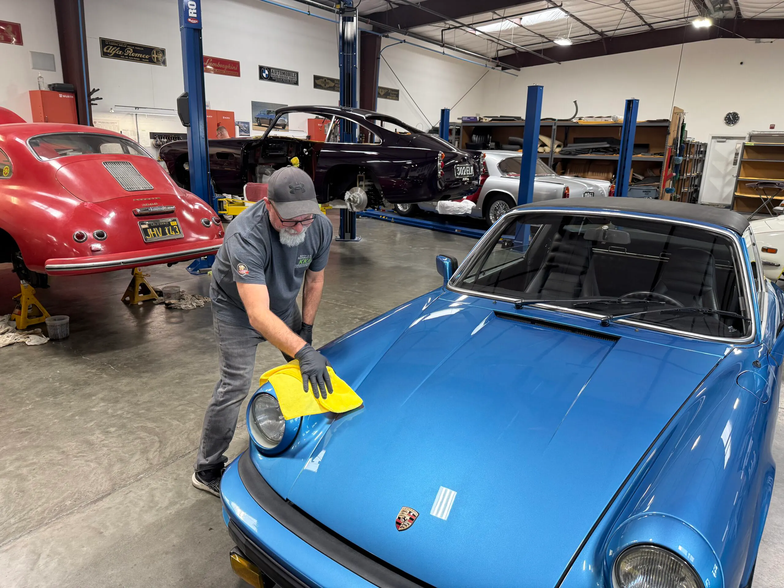 Kevin Kay Restorations preparing a classic Porsche for auction
