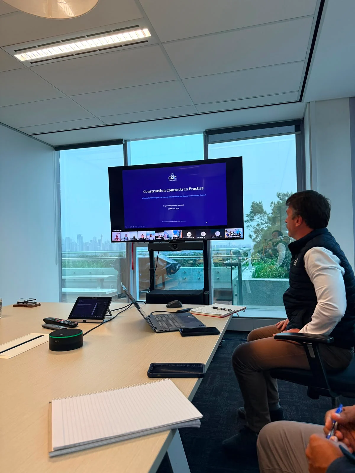 Construction Contracts in Practice presentation displayed during the Avopiling Australia workshop