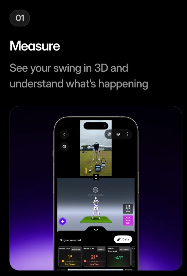 Step 1, Measure: see your swing in 3D and understand what's happening