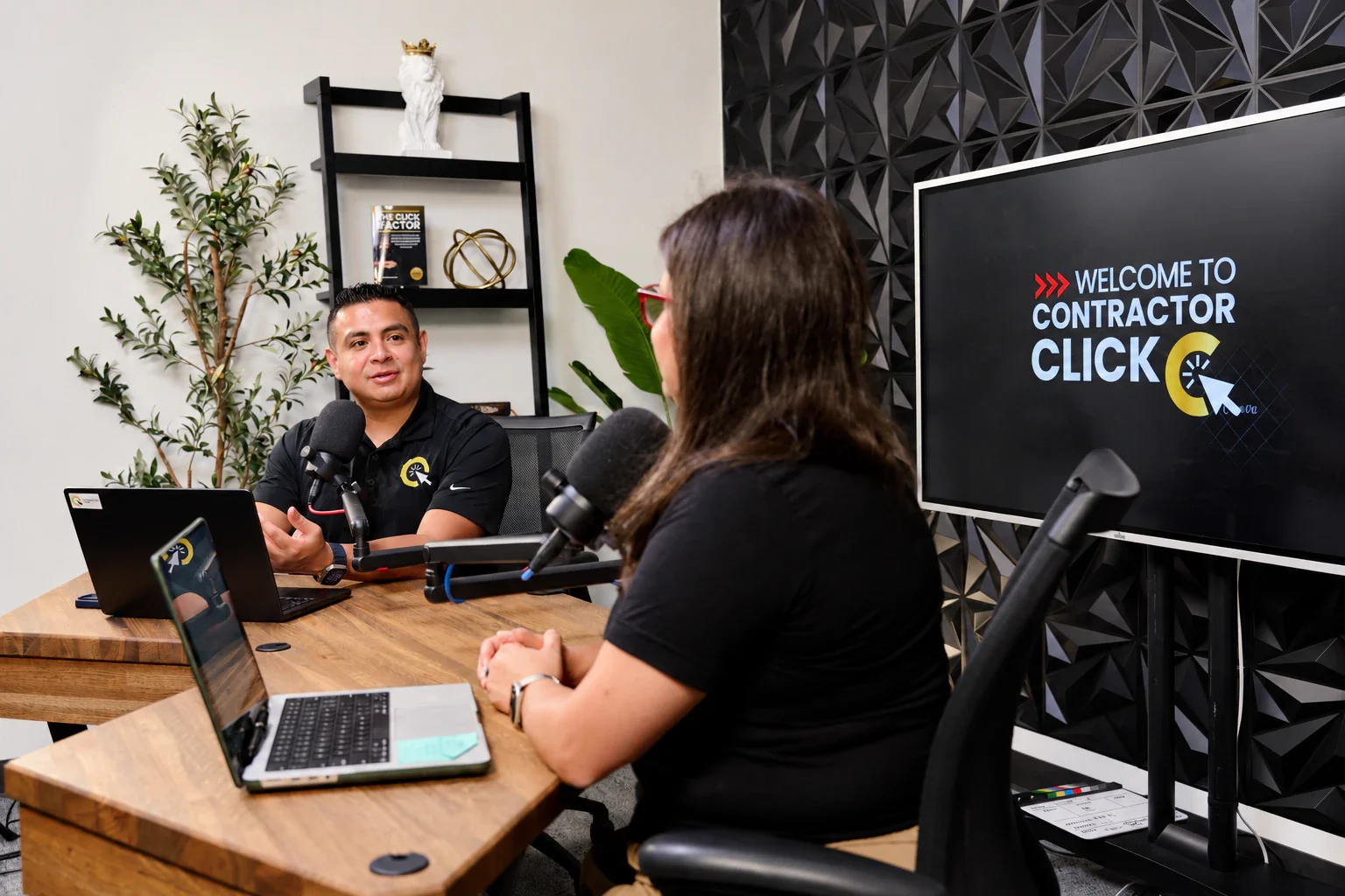 Danny and Mady Barrera recording in the Contractor Click studio