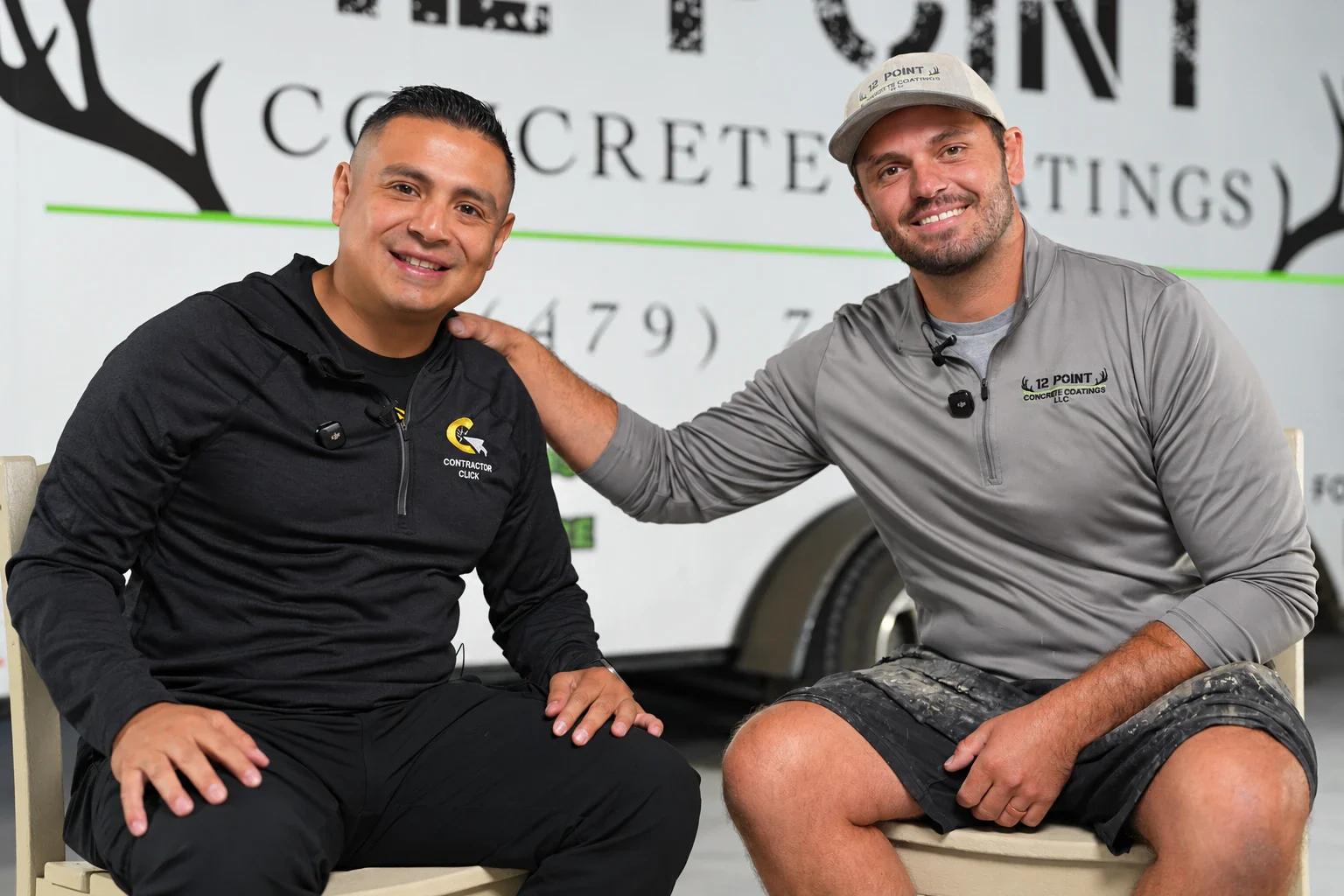 Danny Barrera sitting down with 12 Point Concrete Coatings