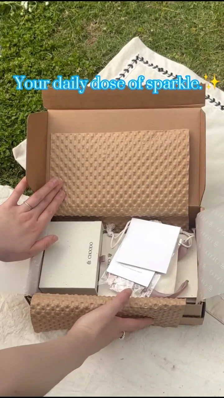 Instagram post with the caption: Unboxing with Choodo. \nGenuine natural stones, geometric 925 sil...