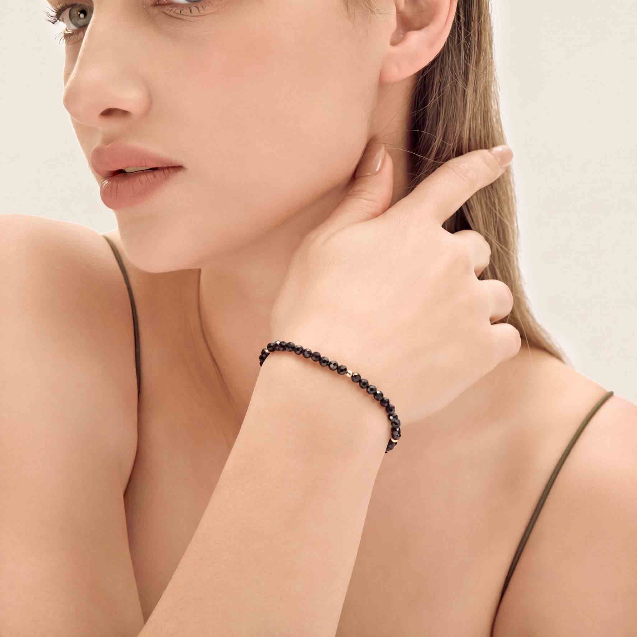 SteadyHeart Faceted Obsidian Bracelet