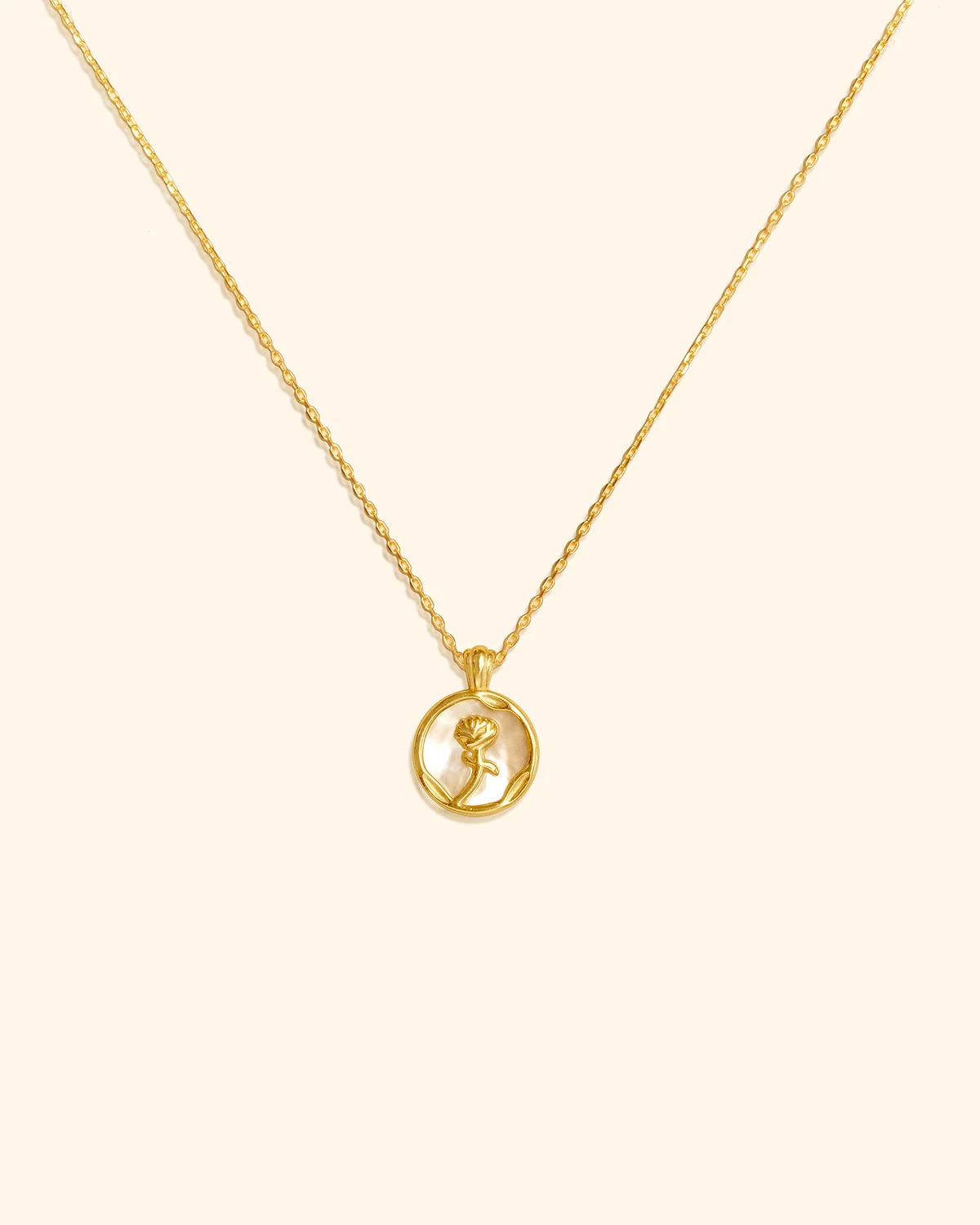 Choodo LUCE Flora Rose mother-of-pearl pendant necklace