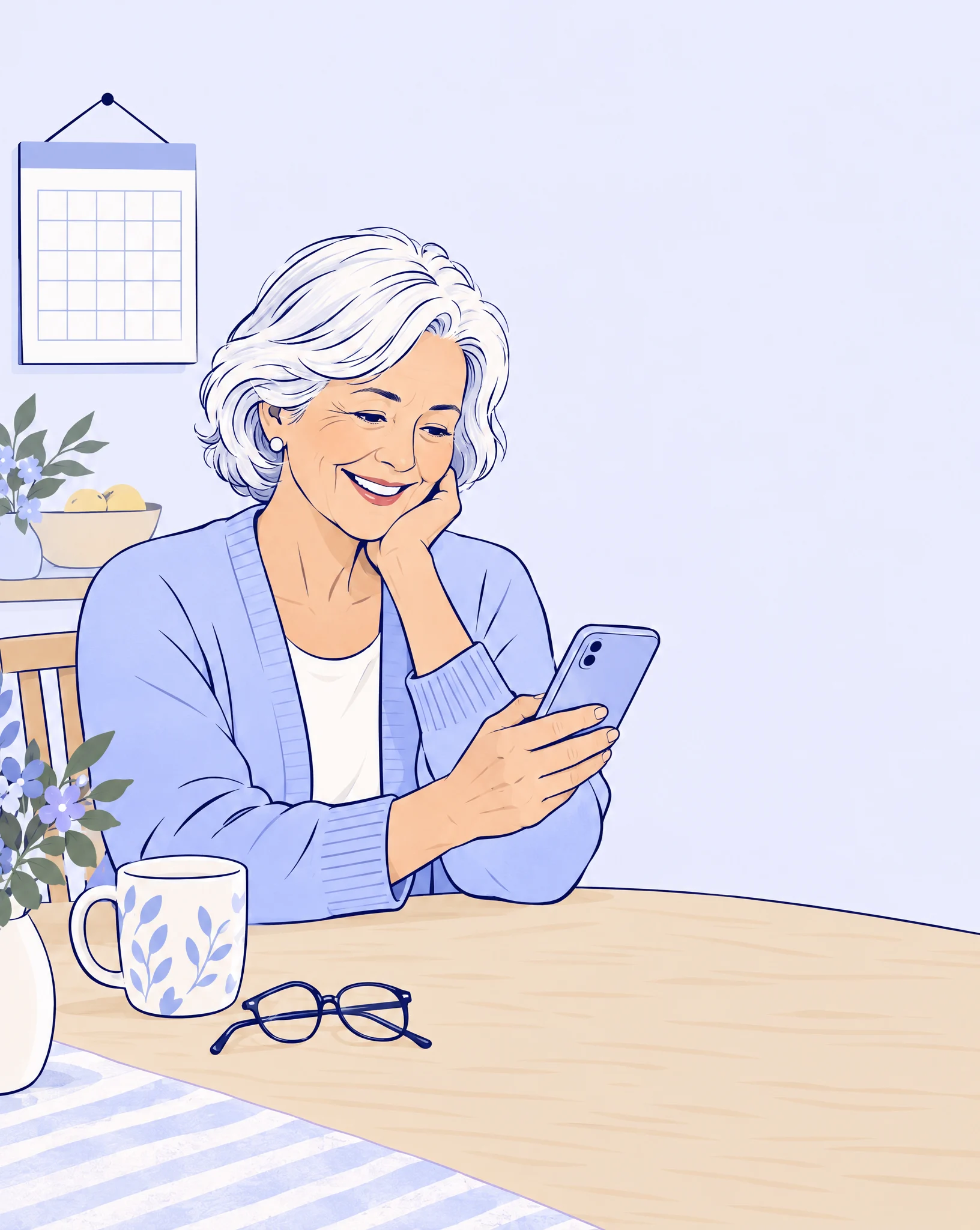 Illustration of a patient confirming an appointment on her phone