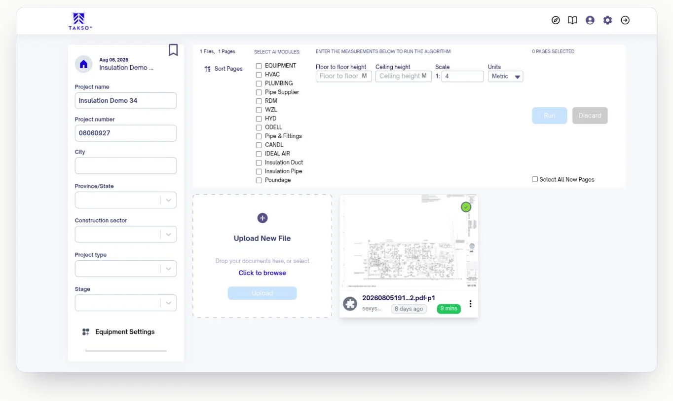 Selecting AI modules and setting the scale