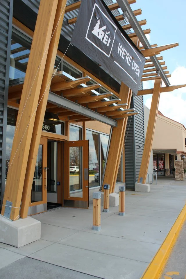 Commercial building entrance concrete