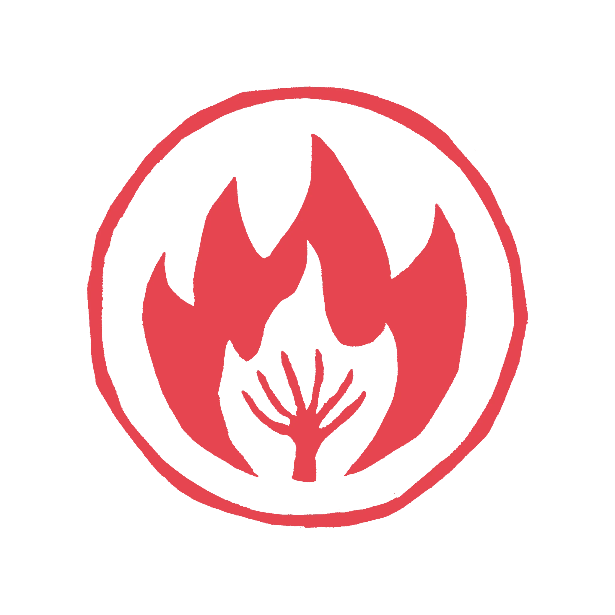 RAZE phase linocut icon representing clear the ground.