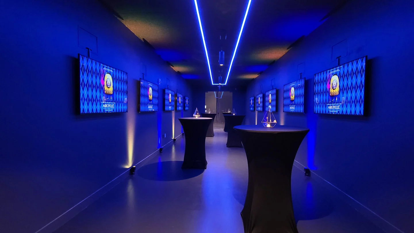 Cocktail-table setup inside The Bunker