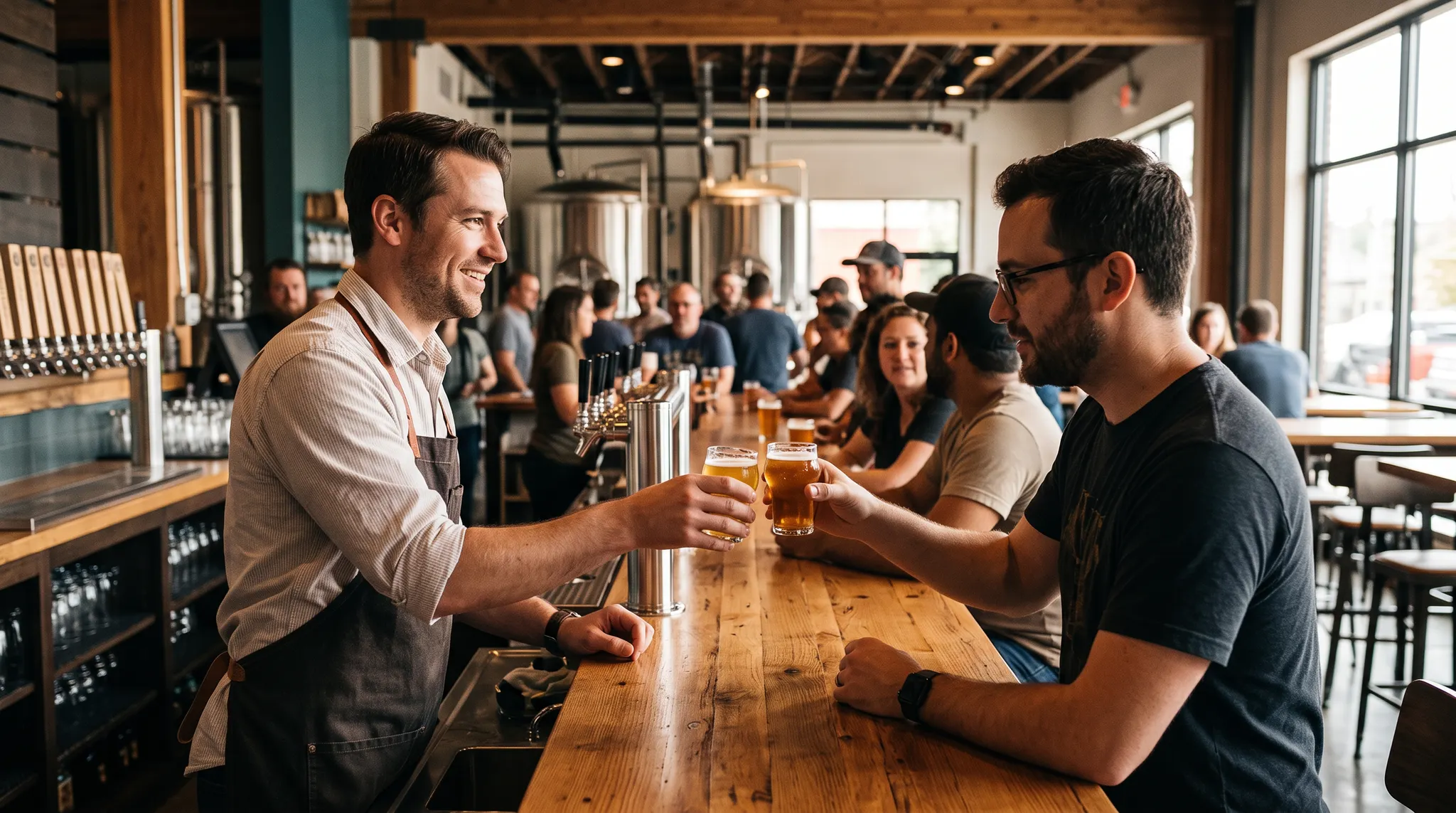 A considered craft beer recommendation in an independent taproom