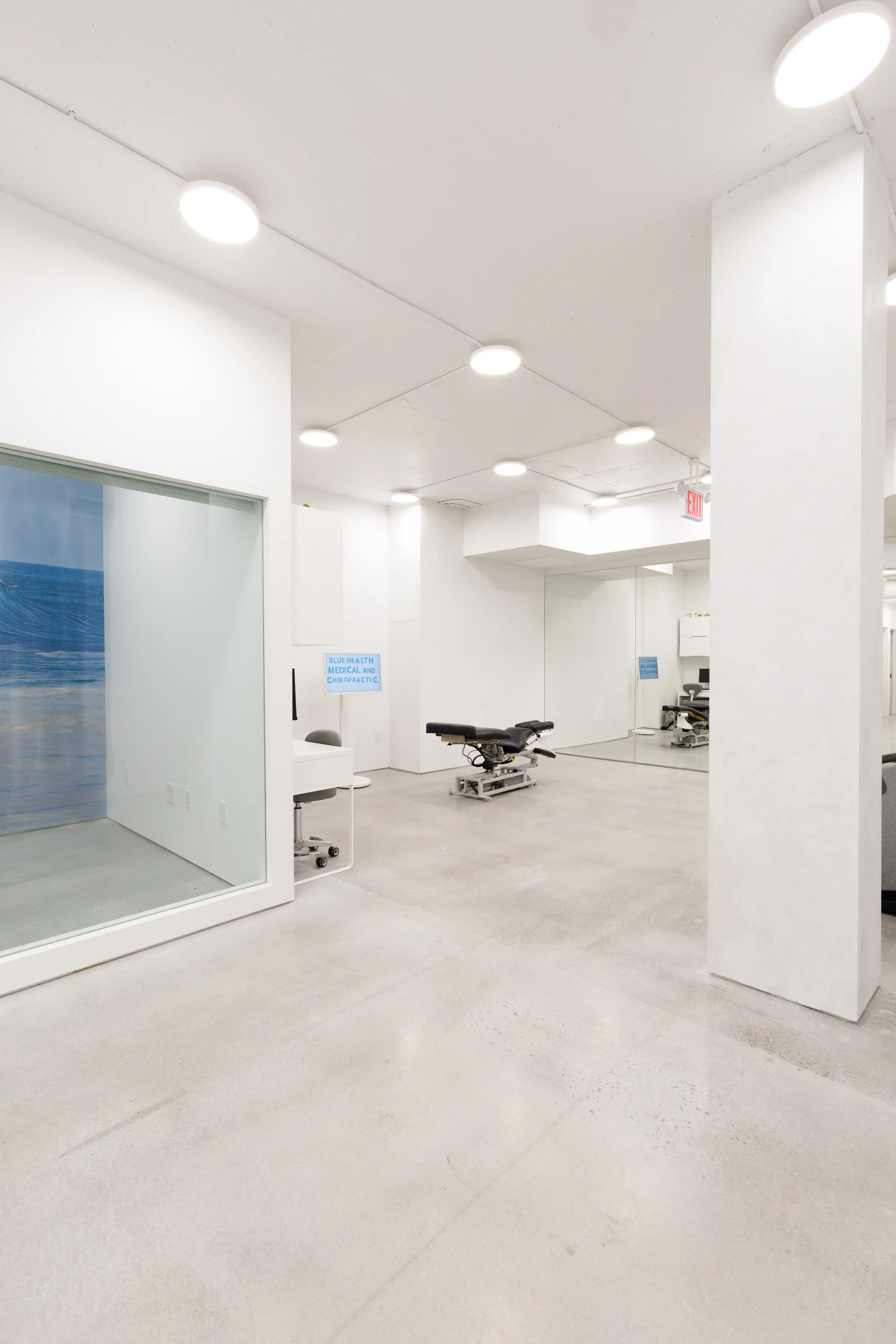 Chiropractic treatment room inside the Lower East Side office
