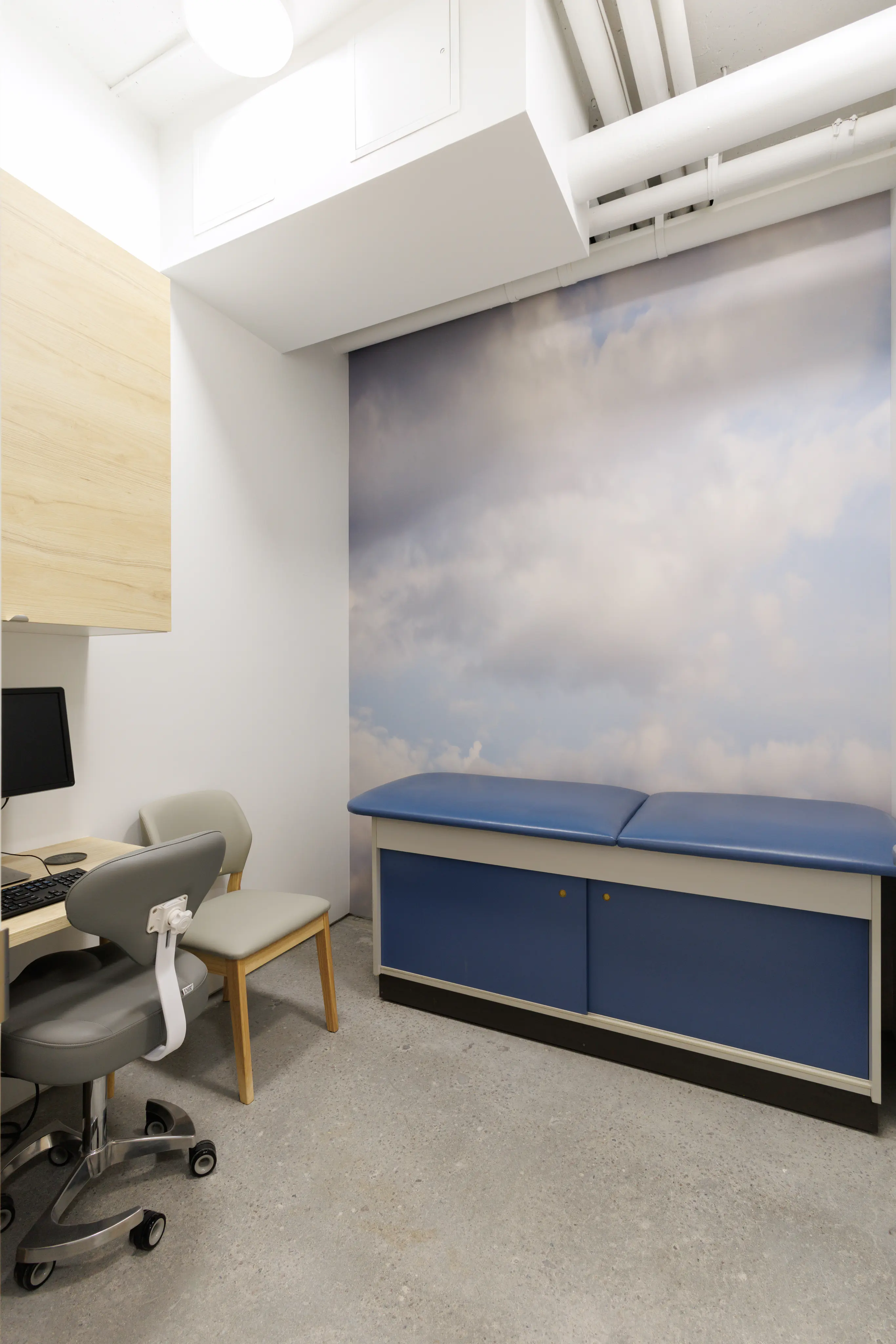 Medical examination room inside the Lower East Side office
