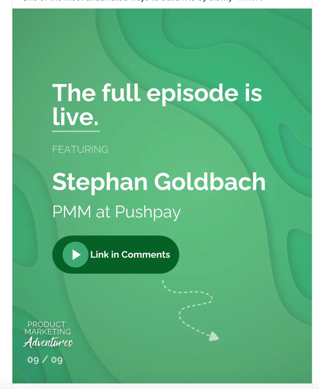Final Pushpay carousel slide promoting the full episode