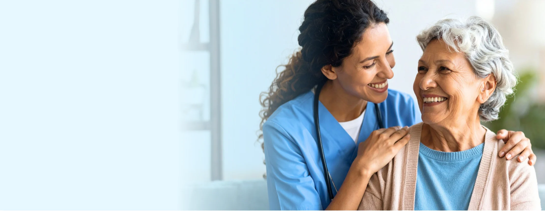 Caregiver supporting an older adult at home