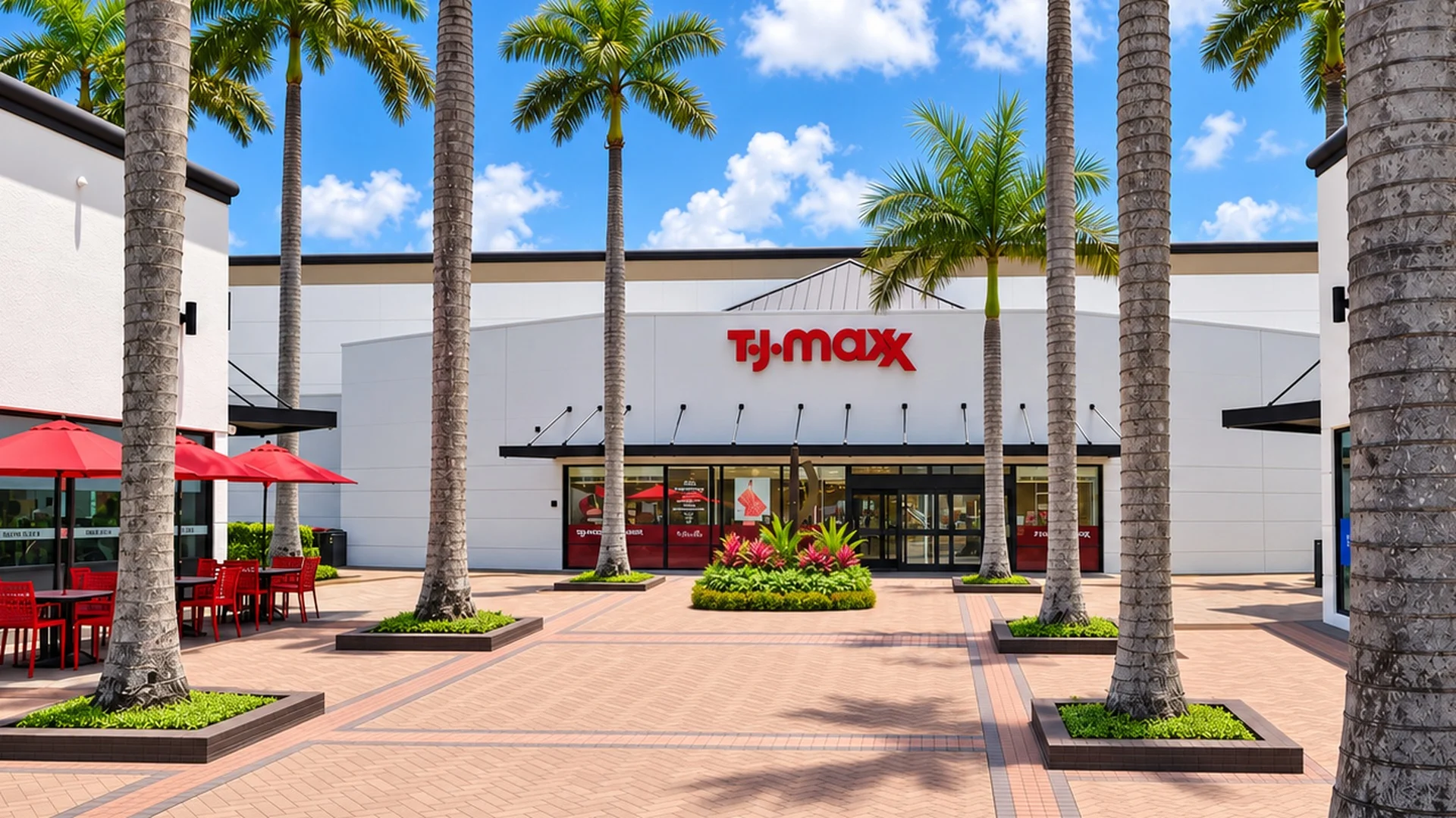 Somerset Shoppes courtyard with TJ Maxx in Boca Raton, Florida