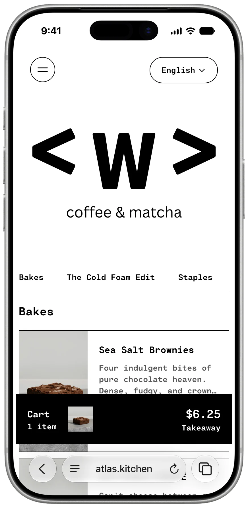 Depatio branded Scan to Order storefront